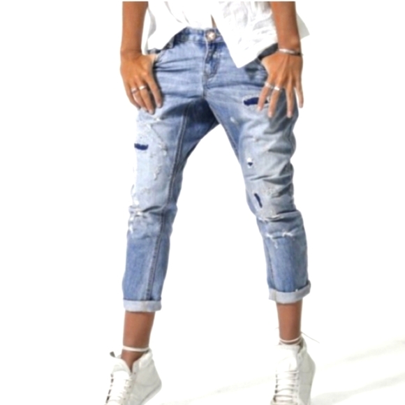 New One Teaspoon Distressed Lonely Boy Cropped Jeans - Picture 3 of 10